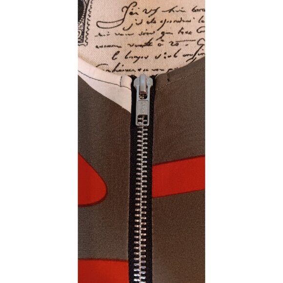 Anthropologie Bel Kazan Medium Dress, Geometric Sleeveless Zip, Multicolor Retro - Picture 3 of 5